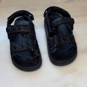 Tony Bianco Quilted Black Leather Sandals